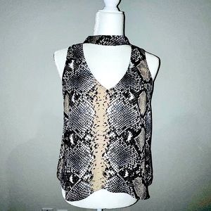 *BUDDY LOVE* Snake skin, V-neck, halter top (Medium)